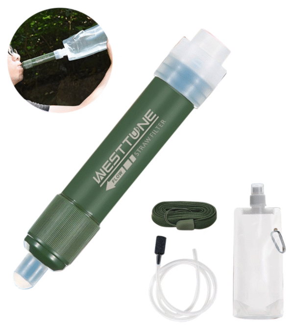 Purificador de agua portátil Tranquiwave Nomad Filter para camping, viajes y supervivencia