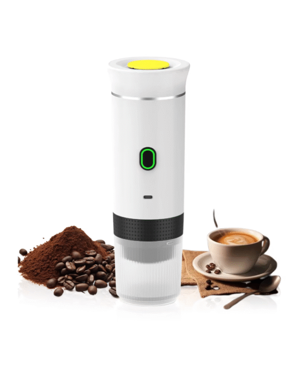 Cafetera portátil 3 en 1 Tranquiwave con batería recargable, compatible con café molido, cápsulas y té, ideal para viajar y camping